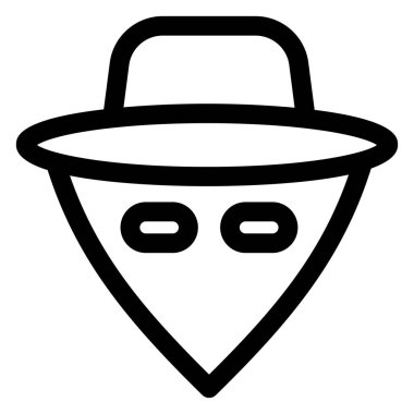 Beyaz arkaplanda izole edilmiş casus çizgisi simgesi vektör çizimi