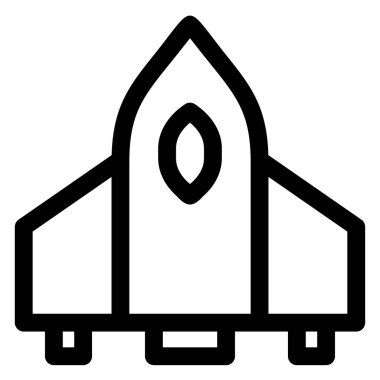 roket çizgisi simgesi çizimi beyaz arkaplanda izole edildi