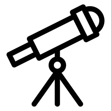 Teleskop çizgisi simgesi çizimi beyaz arkaplanda izole edildi