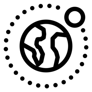 Yörünge çizgisi simgesi çizimi beyaz arkaplanda izole edildi