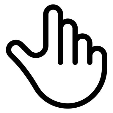 El çizgisi simgesi vektör çizimi beyaz arkaplanda izole edildi