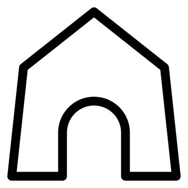 Beyaz arkaplanda izole edilmiş ev satırı simgesi vektör çizimi