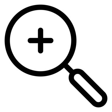 beyaz arkaplanda izole edilmiş yakınlaştırma çizgisi simgesi vektör çizimi