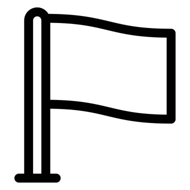 Beyaz arkaplanda izole edilmiş bayrak çizgisi simgesi vektör çizimi