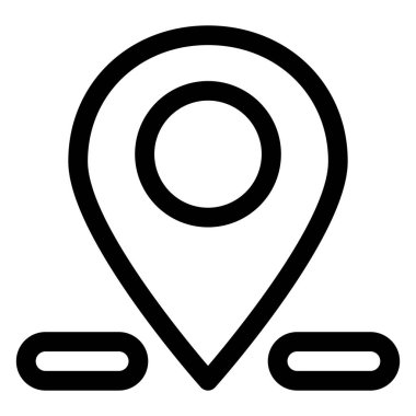 pin çizgisi simgesi çizimi beyaz arkaplanda izole edildi