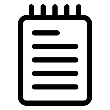 beyaz arkaplanda izole edilmiş notlar satır simgesi vektör çizimi