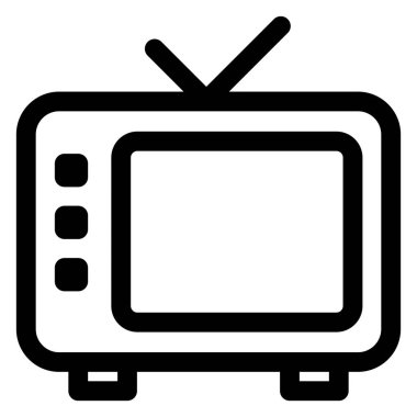 beyaz arkaplanda izole edilmiş televizyon hattı simgesi vektör illüstrasyonu