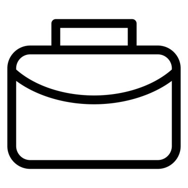 beyaz arkaplanda izole edilmiş evrak çantası satır simgesi vektör illüstrasyonu