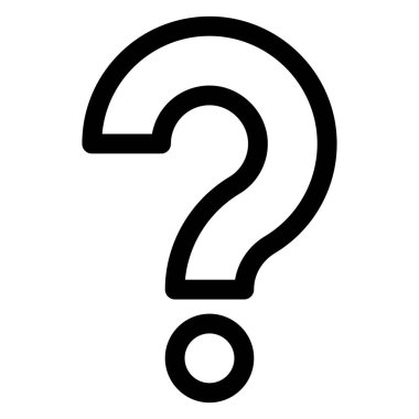 Soru çizgisi simgesi çizimi beyaz arkaplanda izole edildi