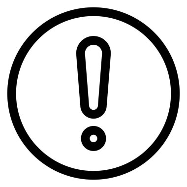 beyaz arkaplanda izole edilmiş ünlem çizgisi simgesi vektör çizimi