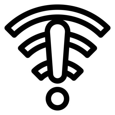 Beyaz arkaplanda kablosuz çizgi simgesi çizimi izole edildi