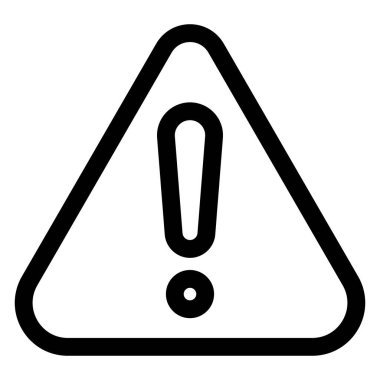 Beyaz arkaplanda izole edilmiş üçgen çizgi ikon vektör çizimi