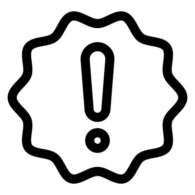 beyaz arkaplanda izole edilmiş ünlem çizgisi simgesi vektör çizimi