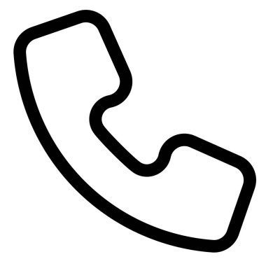 Beyaz arkaplanda izole edilmiş telefon hattı simgesi vektör çizimi