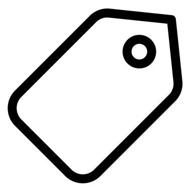 etiket çizgisi simgesi çizimi beyaz arkaplanda izole edildi