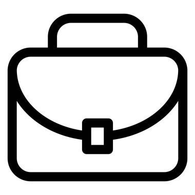 beyaz arkaplanda izole edilmiş evrak çantası satır simgesi vektör illüstrasyonu