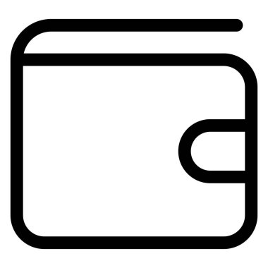 Cüzdan çizgisi simgesi çizimi beyaz arkaplanda izole edildi