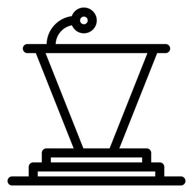 Podyum çizgisi ikon vektör çizimi beyaz arkaplanda izole edildi