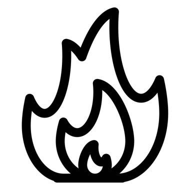 Beyaz arkaplanda izole edilmiş beyaz arkaplan çizgisi ikon vektör illüstrasyonunda ateş hattı simgesi çizimi