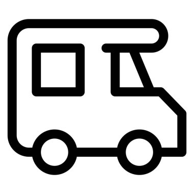 kamp çizgisi simgesi çizimi beyaz arkaplanda izole edildi