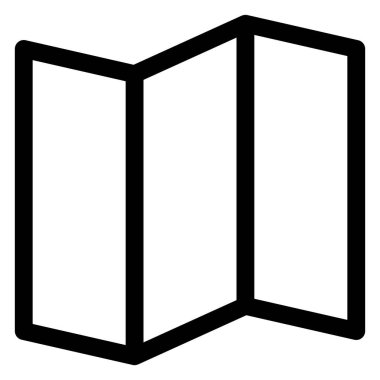 Harita çizgisi simgesi çizimi beyaz arkaplanda izole edildi