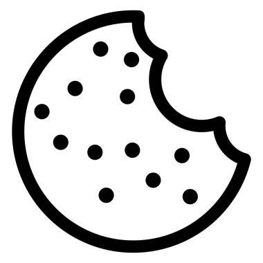 Çerez çizgisi simgesi çizimi beyaz arkaplanda izole edildi