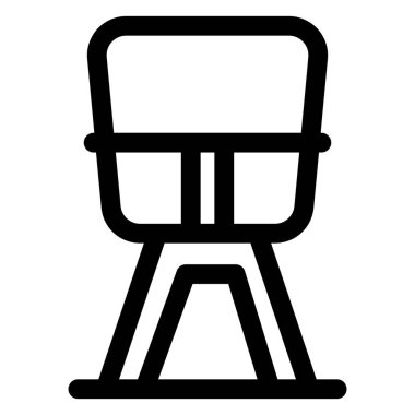 Beyaz arkaplanda izole edilmiş koltuk çizgisi ikonu vektör çizimi