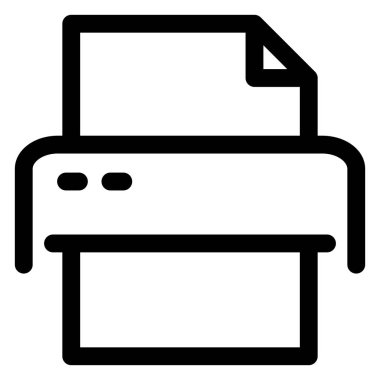 Yazdırma çizgisi simgesi çizimi beyaz arkaplanda izole edildi