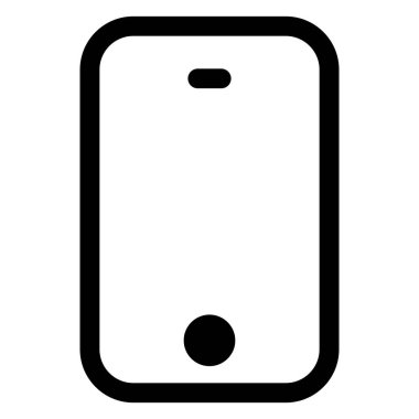 beyaz arkaplanda izole edilmiş mobil satır simgesi vektör çizimi