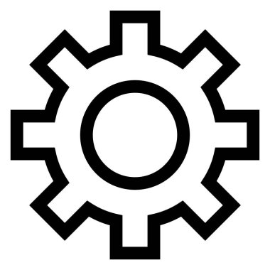 dişli çizgi simgesi vektör çizimi beyaz arkaplanda izole edildi