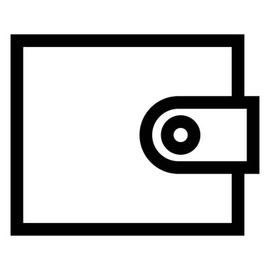 Cüzdan çizgisi simgesi çizimi beyaz arkaplanda izole edildi