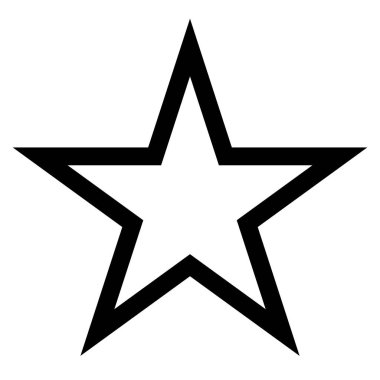 beyaz arkaplanda izole edilmiş yıldız çizgi simgesi vektör çizimi