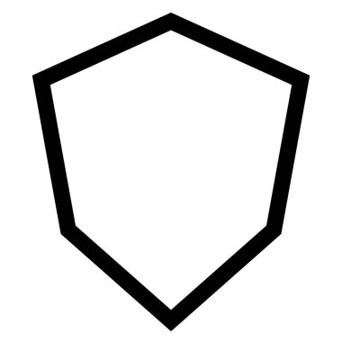 Beyaz arkaplanda izole edilmiş kalkan çizgi simgesi vektör çizimi