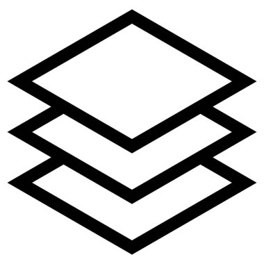 beyaz arkaplanda izole edilmiş katman satır simgesi vektör illüstrasyonu