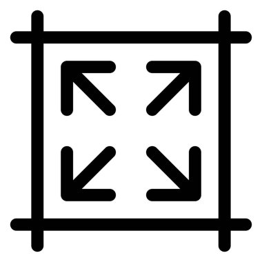 Beyaz arkaplanda izole edilmiş çizgi ikon vektör resimlemesini genişlet