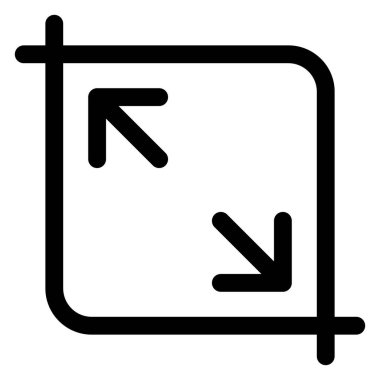 Beyaz arkaplanda izole edilmiş çizgi ikon vektör resimlemesini genişlet