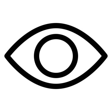 Göz çizgisi simgesi çizimi beyaz arkaplanda izole edildi