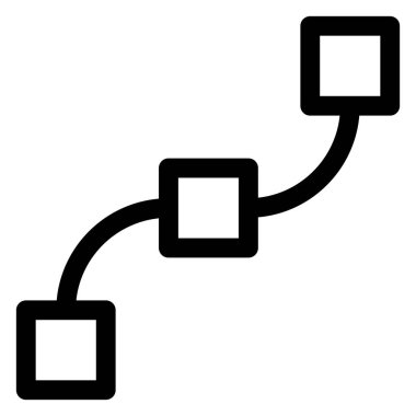 Eğri çizgisi simgesi çizimi beyaz arkaplanda izole edildi
