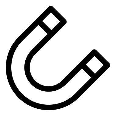 mıknatıs çizgisi simgesi çizimi beyaz arkaplanda izole edildi