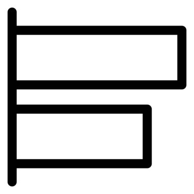 Beyaz arkaplanda izole edilmiş sol çizgi simgesi vektör çizimi