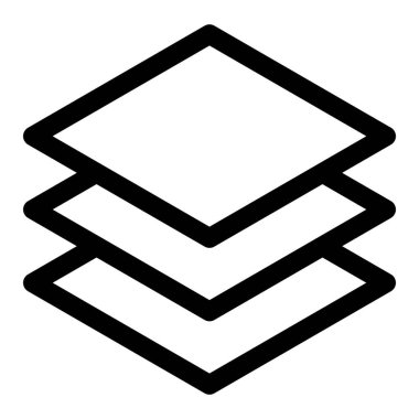 beyaz arkaplanda izole edilmiş katman çizgisi simgesi çizimi