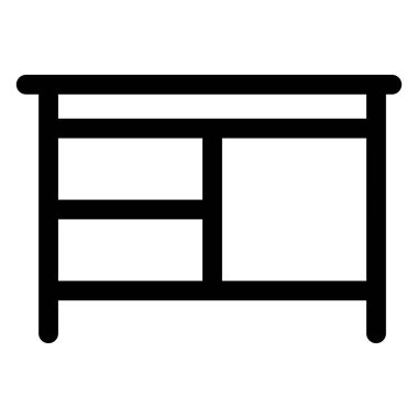 Masa satırı simgesi vektör çizimi beyaz arkaplanda izole edildi