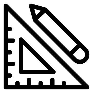 cetvel çizgisi simgesi çizimi beyaz arkaplanda izole edildi