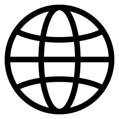 beyaz arkaplanda izole edilmiş dünya çizgisi simgesi vektör çizimi