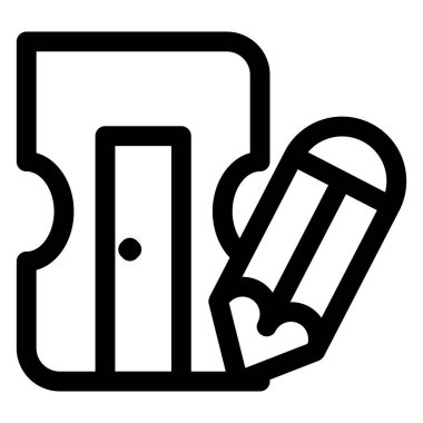 Keskinleştirici satır simgesi vektör çizimi beyaz arkaplanda izole edildi