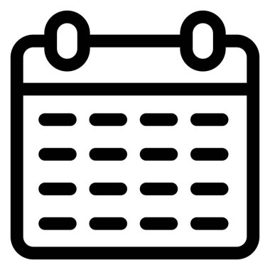 Takvim çizgisi simgesi çizimi beyaz arkaplanda izole edildi