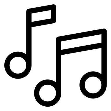 müzik çizgisi simgesi çizimi beyaz arkaplanda izole edildi