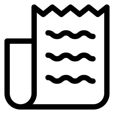 Bill line simgesi çizimi beyaz arkaplanda izole edildi