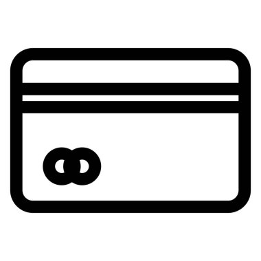 Beyaz arkaplanda izole edilmiş kredi kartı çizgisi ikonu vektör çizimi
