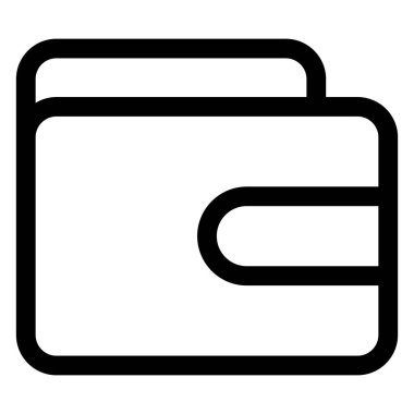 Cüzdan çizgisi simgesi çizimi beyaz arkaplanda izole edildi